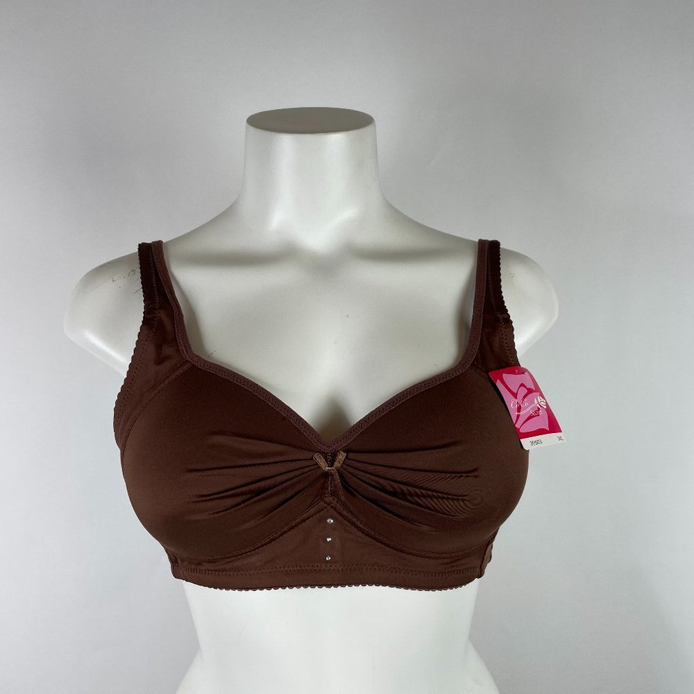 NWT COCO SECRET Brown SEXY rhinestone bow BRA 34 C